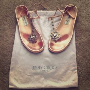 Jimmy choo flat rose gold sandals